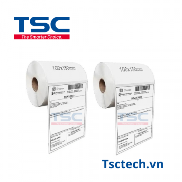 Decal Nhiệt 100x150mm, 1 Tem 1 Hàng, Dài 50m Cho Máy In TSC