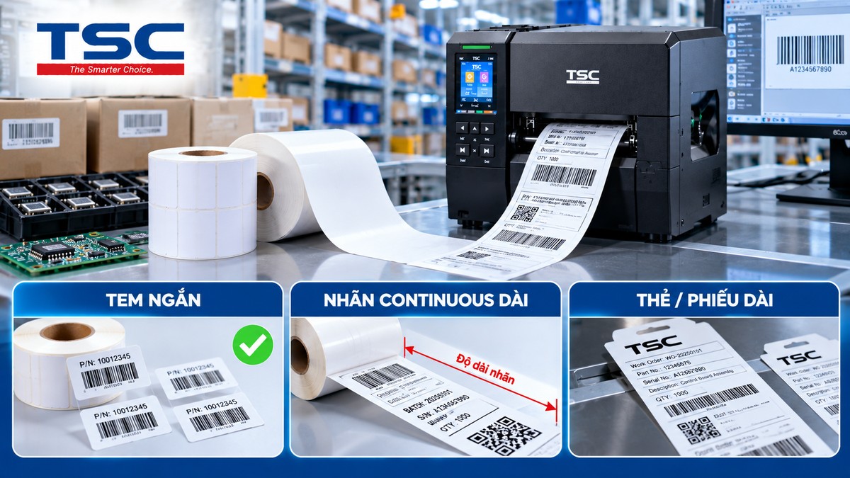 Các trường hợp cần quan tâm Max Print Length khi in nhãn ngắn continuous và thẻ dài