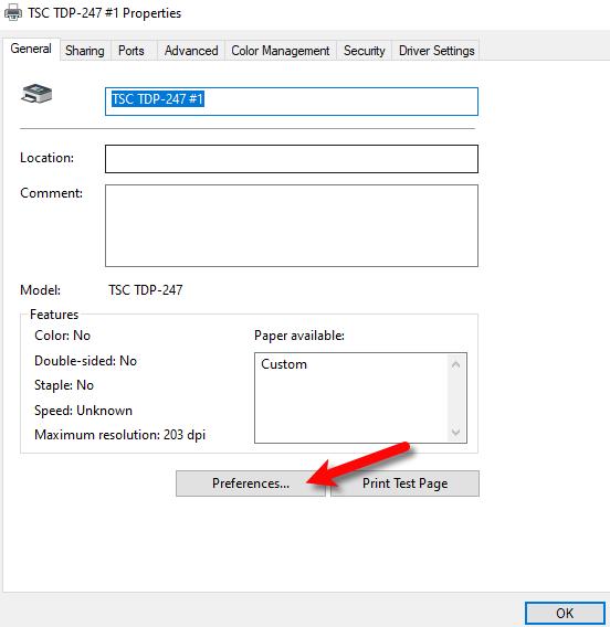 Kiểm tra máy in TSC sau khi cài đặt Driver trên Windows