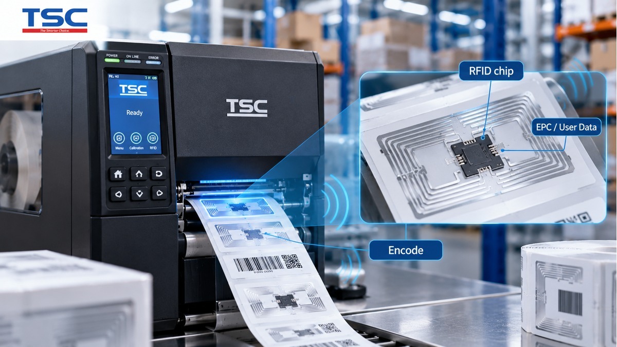 Printer encoder và RFID On-Metal Tag Máy in RFID TSC mã hóa chip RFID và yêu cầu kiểm tra compatibility khi dùng On-Metal Tag