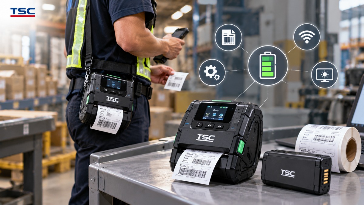 Workload thực tế ảnh hưởng đến thời lượng pin máy in di động TSC